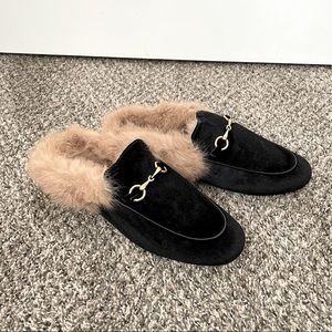 Faux Fur Mules